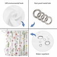 thumbnail image 3 of Pink Spring Floral Shower Curtain, Waterproof Shower Curtains for Bathroom, Flowers Elegant Pastoral Leaves Washable Fabric Bathtub Curtain Set Bath Decor with 12 Hooks Extra Long 72"x96", 3 of 6