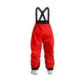 thumbnail image 3 of LNZGNM Men's Snow Pants Loose Warm Insulated Overalls with Zipper Pockets Windproof Waterproof Ski Bibs Athletic Outdoor Snowpants,Red M, 3 of 4