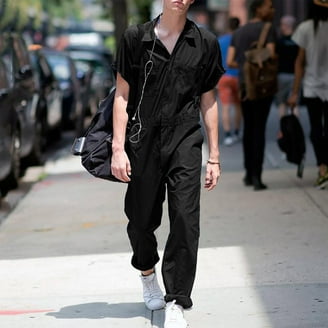 Heren Casual Korte Jumpsuits Een Stuk Zomer Rits Bodysuits Romper Korte