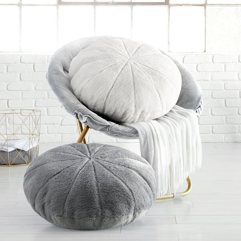 Mainstays Plushy Faux Fur Round Decorative Pillow, 23