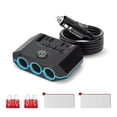 thumbnail image 1 of CUITING 3-Way Car Cigarette Lighter Socket Splitter with 4 USB Ports and LED Voltmeter 120W Power  PD20W Type C  QC18W, 1 of 10