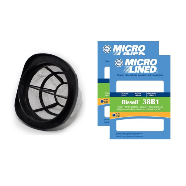 DVC MicroLined Replacement Filters 2037424 Fit Bissell 3 in 1 Stick Vac 2 Filters Walmart