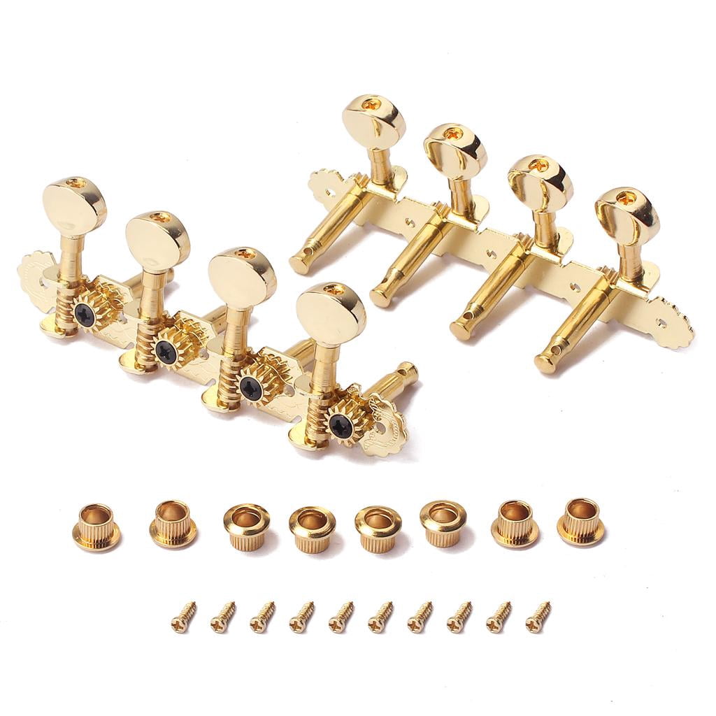 LeeQinersw Durable Golden 8 Strings Mandolin Tuning Keys Tuners With Tailpiece Set DIY Musical Instrument Accessory