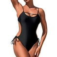 thumbnail image 2 of One Piece Swimsuit Women Cut out Spaghetti Strap Backless Monokini Tummy Control Bathing Suit Swimwear, 2 of 7