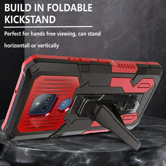 Motorola Moto G Play Case, Dual Layers [Combo Holster] And Built-In Kickstand Hybird Shockproof (Black)