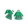 thumbnail image 2 of RUINIXCW Toddler Baby Girl Christmas Dress and Cardigan Set Xmas Outfit Infant Baby Girls Fall Winter Sleeveless Tank Dress Long Sleeve Cardigan Headband, 2 of 9