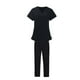 thumbnail image 4 of Uniforme de enfermera Fernando para mujer Conjunto de pantalones y Top cuello V Negro SG, 4 of 8