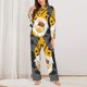 thumbnail image 2 of Balery Bee Gnome With Sunflower Conjunto de Pijama con Estampado para Mujer, Conjunto de Dos Piezas con Manga Larga, Ropa de Dormir Suave con Bolsillos, Pijamas Cómodos-XX-Large, 2 of 7