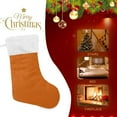 thumbnail image 4 of Coolnut 1 Pack Christmas Stocking, Plain Rust Orange Solid Color Xmas Stockings Fireplace Decoration Hanging Ornament 17.7 Inch Decor Gifts, 4 of 7