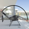 thumbnail image 2 of Gymax Folding Recliner Zero Gravity Lounge Chair W/ Shade Canopy Cup Holder Black, 2 of 10