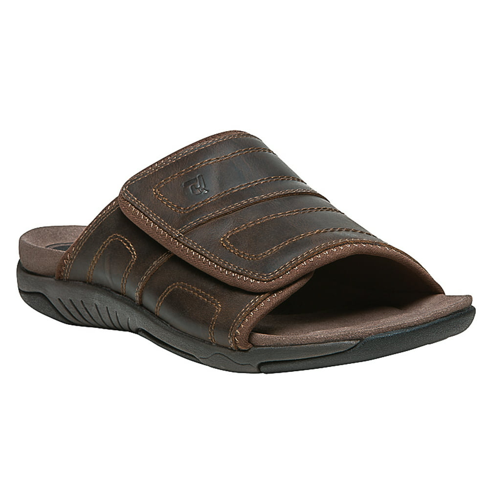 Propet - Propet Men's Hatterus Slide Sandals Brown Leather Neoprene ...