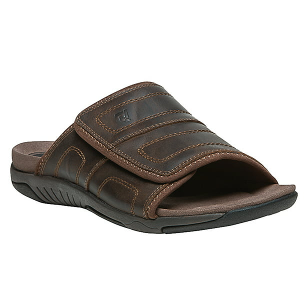 Propet - Propet Men's Hatterus Slide Sandals Brown Leather Neoprene