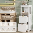 thumbnail image 3 of Walsunny 2PCS Bathroom Storage Cabinets Floor Cabinet Organizer Freestanding Narrow Cabinet with Drawer Open Shelf for Bathroom Laundry White, 3 of 7