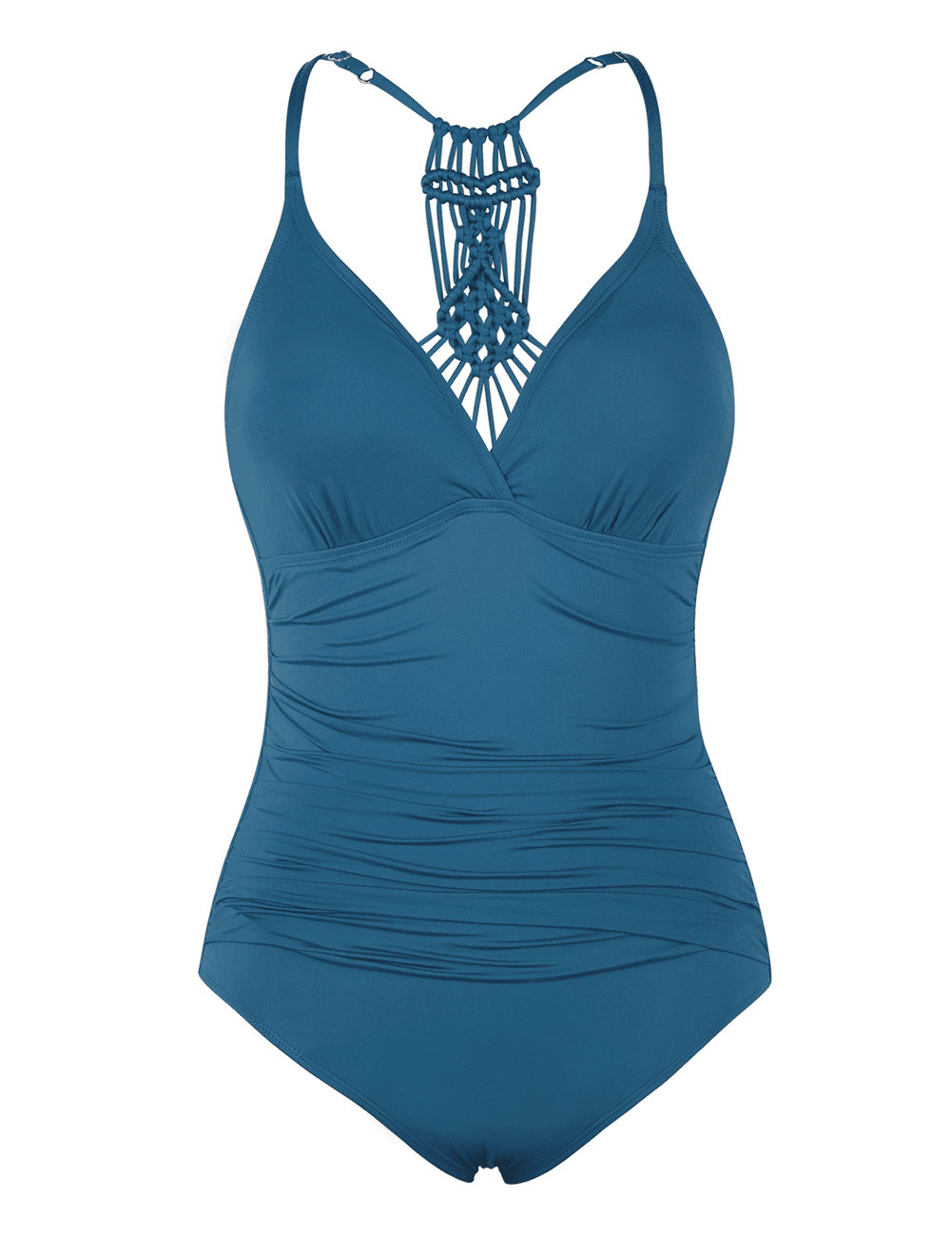 Hilor Womens Halter One Piece Bathing Suits Macrame Back Swimsuits