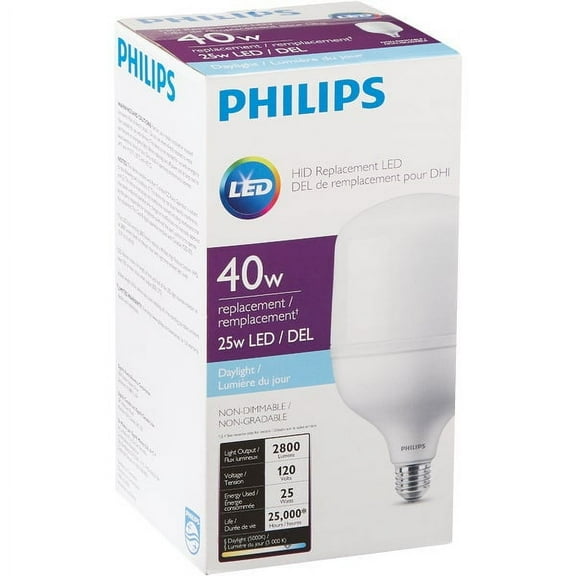 Philips 40W HID Equivalent Frosted T-Shape Medium Base LED High-Intensity Replacement Light Bulb