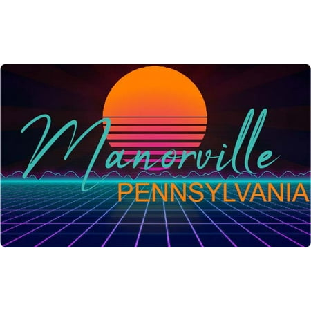 

Manorville Pennsylvania 4 X 2.25-Inch Fridge Magnet Retro Neon Design