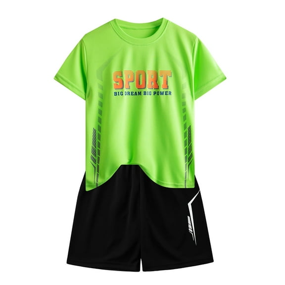 Kids Boy Clothes Solid T-Shirt And Shorts Set Crew Neck Summer Baby Boy Clothes Infant Boys Outfits 5-6 Years Cute Boy Clothing