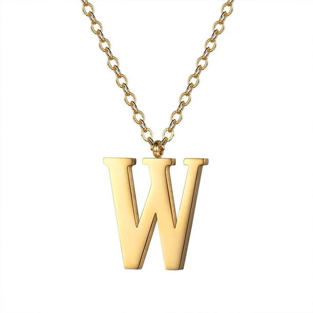Collar de oro PROSTEEL con colgante inicial de acero inoxidable para mujeres y niñas