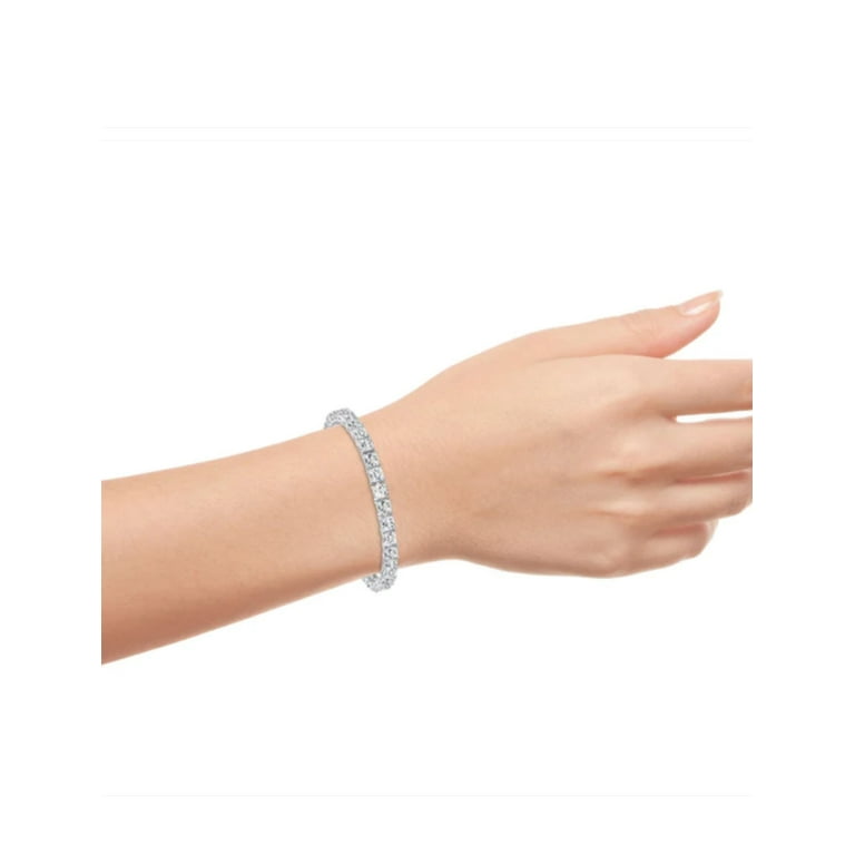 Tennis Bracelet Cubic Zirconia Rhodium-plated Sterling Silver 7-inch Length Tennis Bracelet Cubic Zirconia Rhodium-plated Sterling Silver 7-inch Length