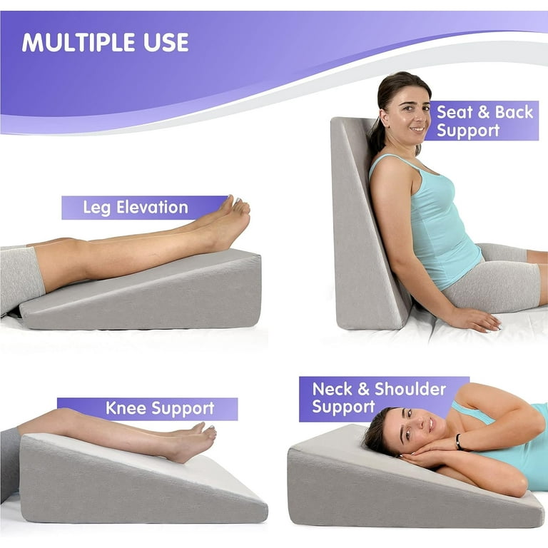 Loungeables Wedge Pillow with Cooling Gel Memory Foam