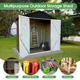 thumbnail image 3 of Aukfa 4' x 6' Outdoor Storage Shed, Waterproof Metal Garden Shed with Doors and Sloped Roof for Patio, Backyard, Lawn, Tool Storage, Bike Shed, 3 of 8