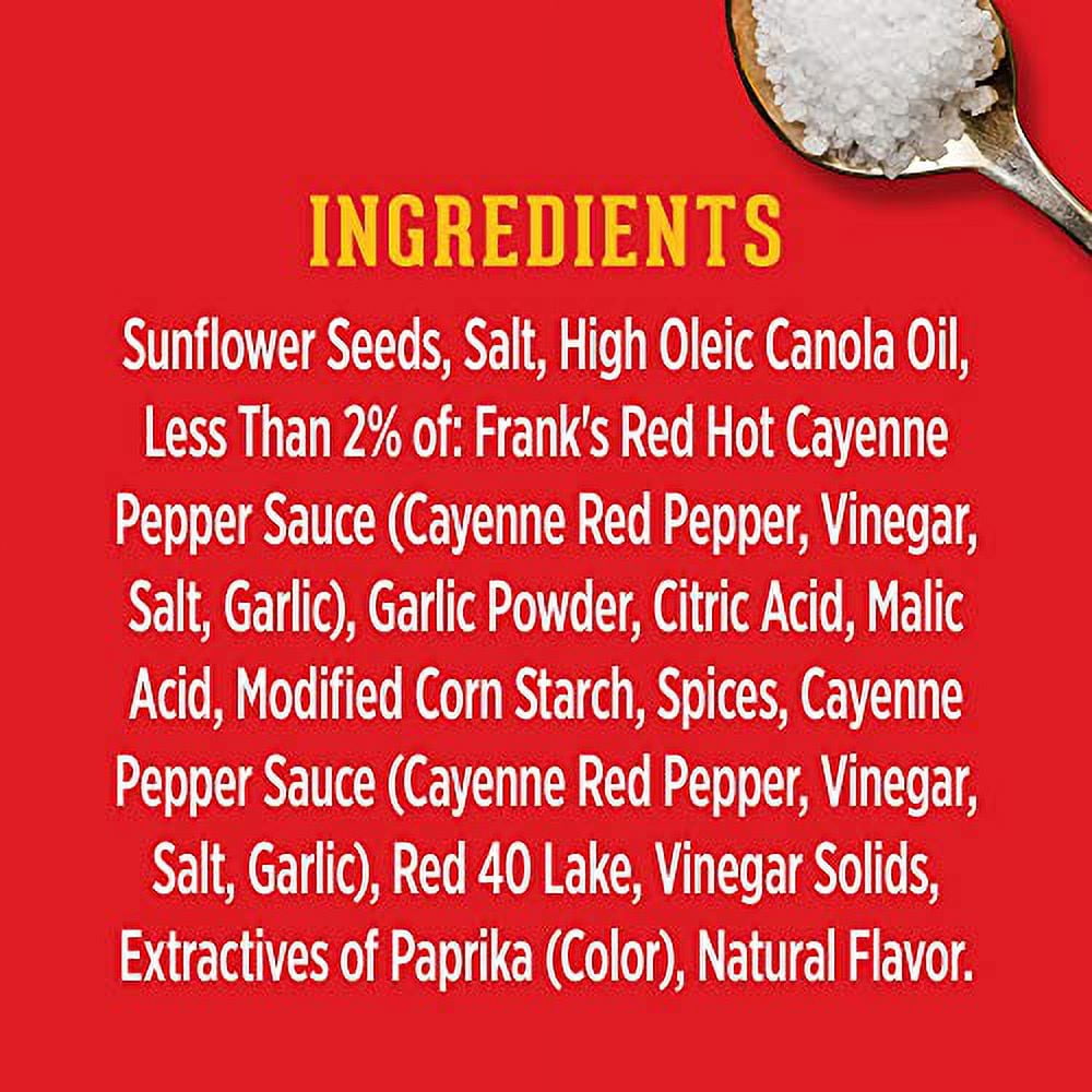 DAVID Frank's RedHot Flavored Salted & Roasted Jumbo Sunflower Seeds, 5.25 oz. (12 Count)