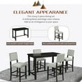 thumbnail image 4 of Highsound 5-Piece Counter Height Kitchen Dining Set, Classic Elegant Wooden Dining Table With 4 Chairs in Thick Cushioned, Espresso+Beige, 4 of 9