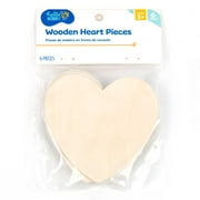 Hello Hobby Wooden Hearts, 6-Pack, Boys and Girls, Child, Ages 3+