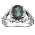 thumbnail image 1 of 10K White Gold Natural Mystic Topaz Ring Oval 10x8mm Diamond Accent, size 10, 1 of 4