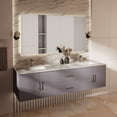 thumbnail image 2 of Lexora Home Geneva 72" Carrara Marble Top Double Vanity with Sinks in Dark Gray, 2 of 11