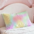 thumbnail image 4 of ToyKingdee Rainbow Color Pillowcase, Silky Soft Satin Throw Bed Pillow Cover Case, Fantasy Colorful Swirl Breathable Pillow Sham Decorative Protector for Bed, 4 of 6