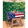 thumbnail image 5 of 4th of July Tablecloth with Umbrella Hole and Zipper American Flag Rectangle Outdoor Tablecloths 60x102 Inch Outside Table Cloths Stars Red Stripes Patio Table Cloth Cover for Independence Day Garden, 5 of 6