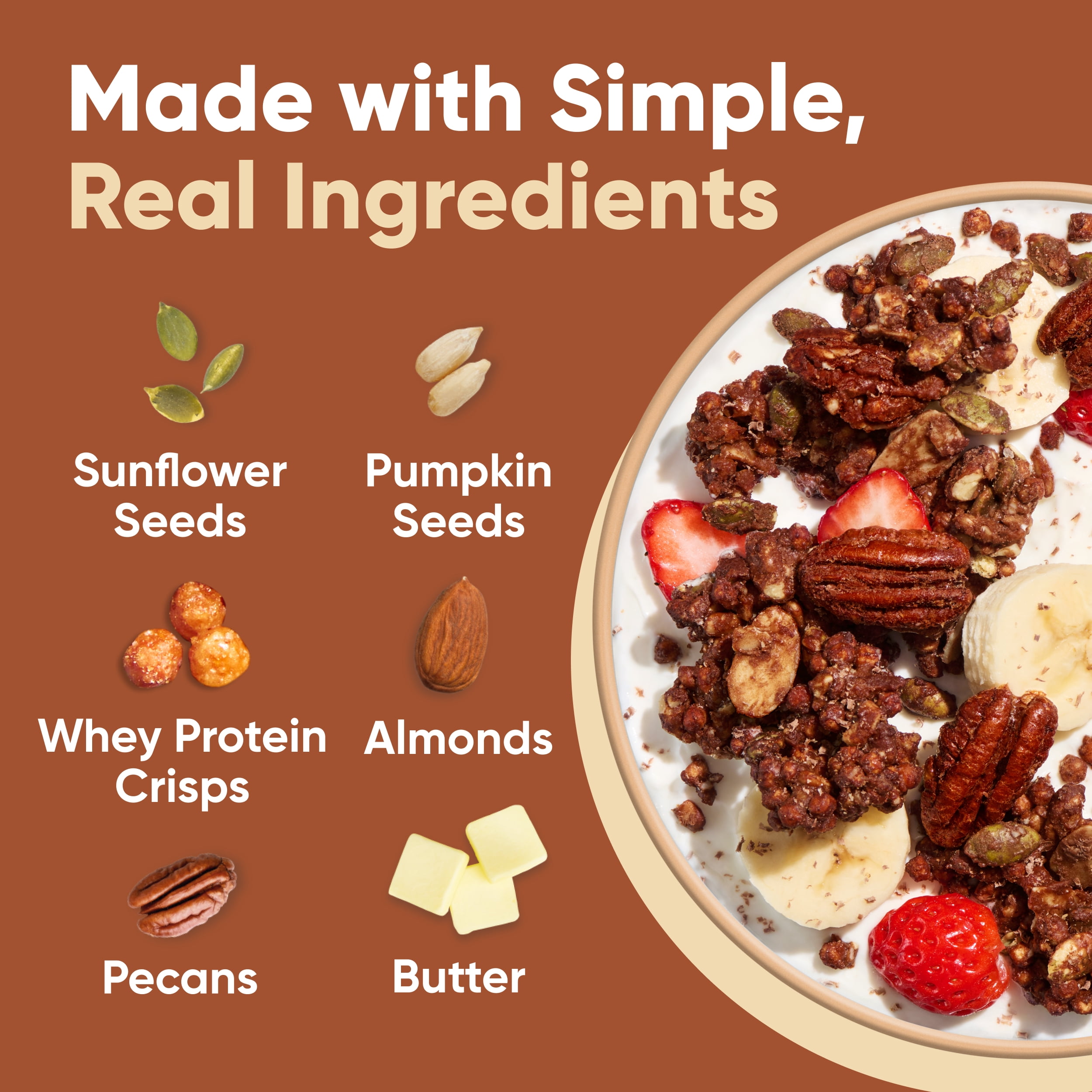 (4 pack) NuTrail 17g Protein Nut Granola Cereal, Chocolate, No Sugar Added, Keto, Low Carb, Gluten Free, Grain Free, Healthy Breakfast 10 oz. 1 Count