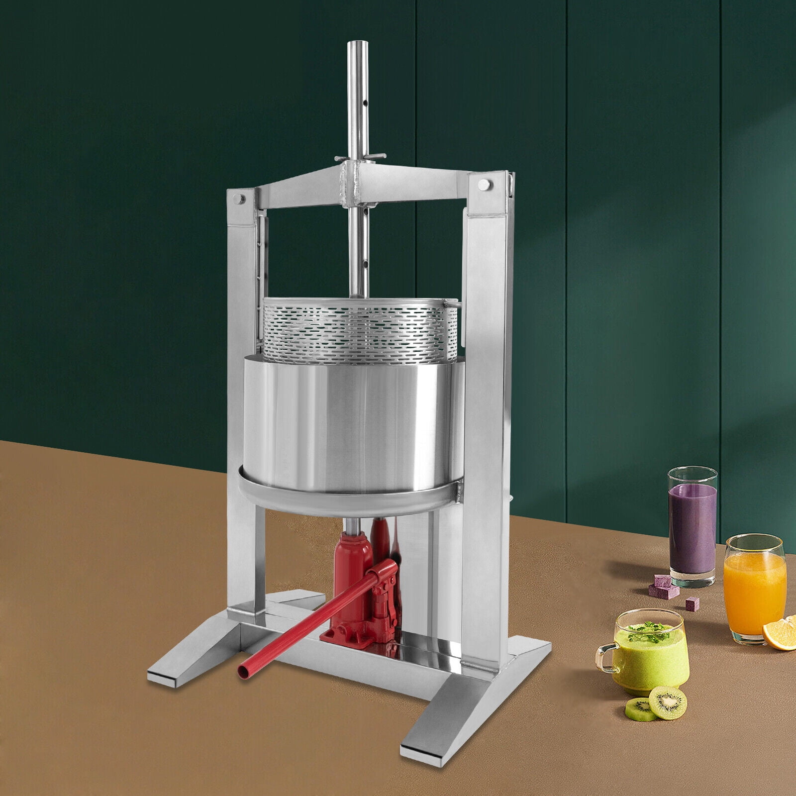Miumaeov 20L/5.28 Gallon Fruit Press Manual Juicer Stainless Steel Cylinder Press Machine