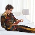 thumbnail image 6 of Salouo Colorful Bull Western Man Print Button-Front Long Sleeve Pajama Set for Men, Soft 2Pjs Men's Long Sleeve Sleepwear-XX-Large, 6 of 7