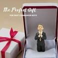 thumbnail image 4 of First Communion Decorations - 4.7" Praying Boy Statue, 1st Communion Gifts for Boys Catholic, Baptism Favors, Christening Cake Topper, Collectible Religious Decor, 4 of 9