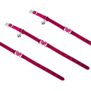 VATENIC Leather Fashion Cat Collar with Rhinestones, 7.87 - 9.84 in, 2 Piece