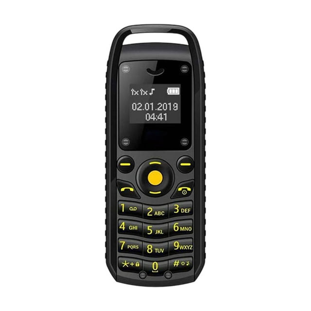 Black Mini Keypad Phone With Built-In Bluetooth Headset For Hands Free Calls And Easy Carry