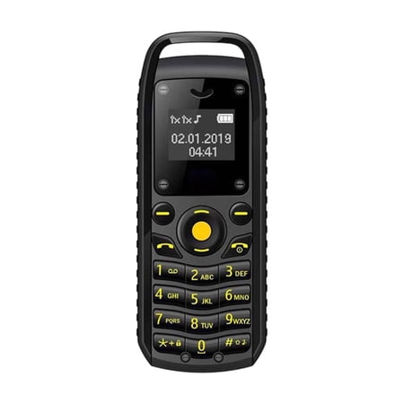 Black Dual Sim Mini Mobile Phone With Bluetooth Ear Hook Headset Compact Keypad Design Long Battery Life Basic Cell Phone For Kids 2.05Oz