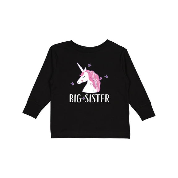 Inktastic Big Sister Unicorn Girls Long Sleeve Toddler T-Shirt