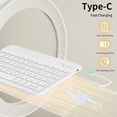 thumbnail image 4 of Detachable Bluetooth Keyboard Cover for iPad 11 Gen A16 11" 2025 / iPad 10 Gen 10.9" 2022, Slim Folio Case with Apple Pencil Slot,Cream White, 4 of 14