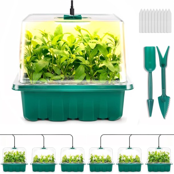 Bandeja para Germinación Ourhom con Luz y Domo Ajustable 10 cm
