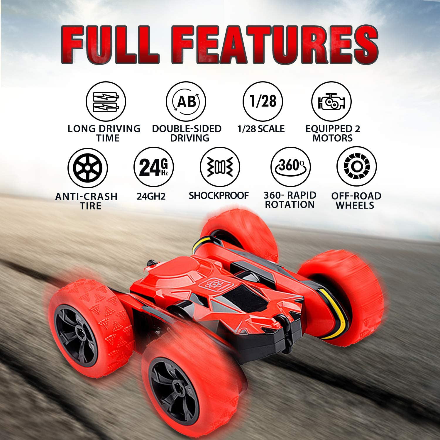 Toys for Ages 6-12 Year Old Boys 4WD Seckton Remote Control Stunt Cars for Kids 