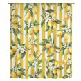 thumbnail image 2 of Lemon Leaves Sheer Curtains 96 Inches Long, Yellow Vertical Stripes Spring Flowers Light Filering Curtains, Privacy Drapes Simi Floor to Veiling Curtain for Living Room Bedroom Large Window Treatment, 2 of 9