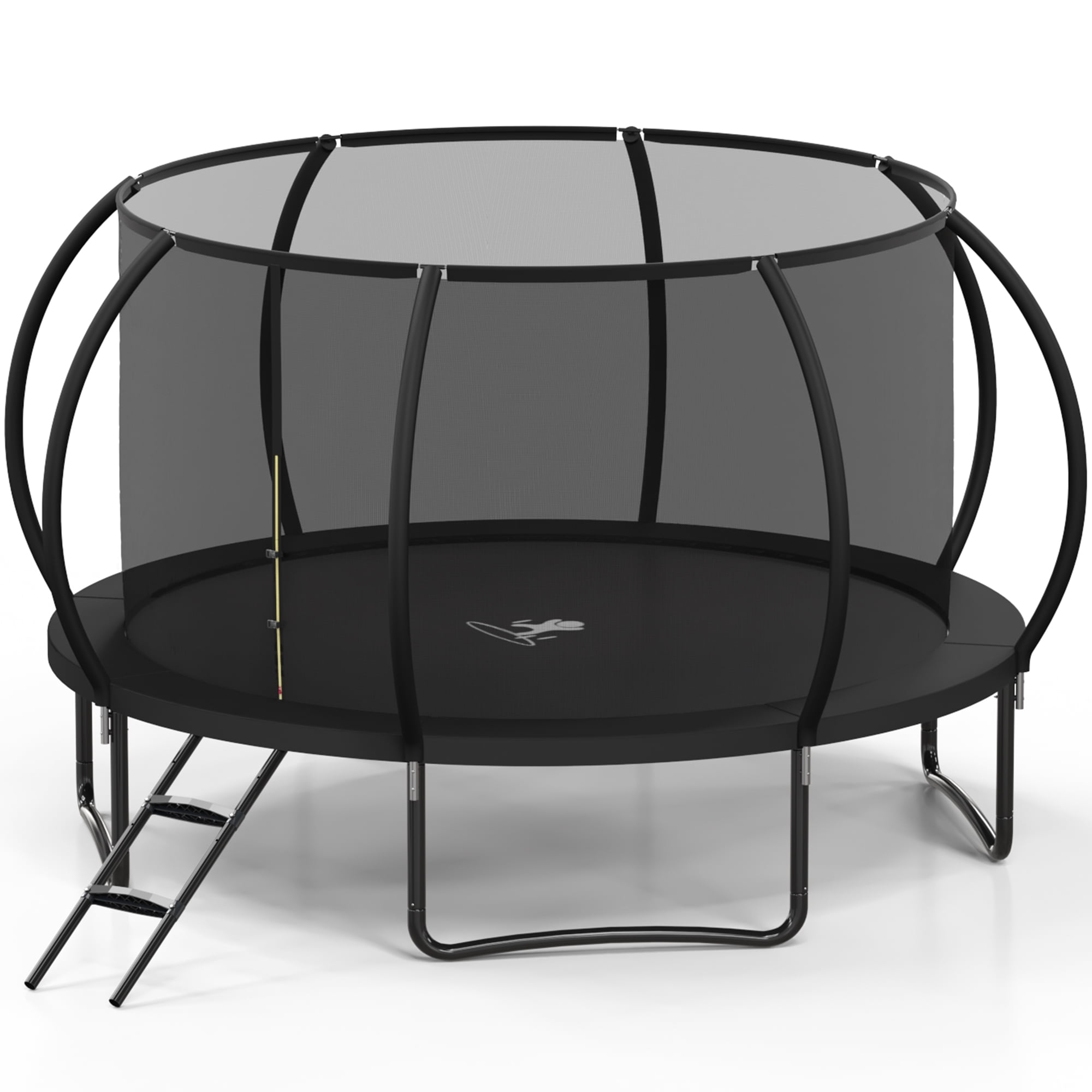 Polar Aurora 12Ft Outdoor Backyard Trampoline for Kids Adults Family Happy Time with Safety Enclosure Net, Non-Slip Ladder,Spring Pad Combo Bounce Jump Recreational Trampoline