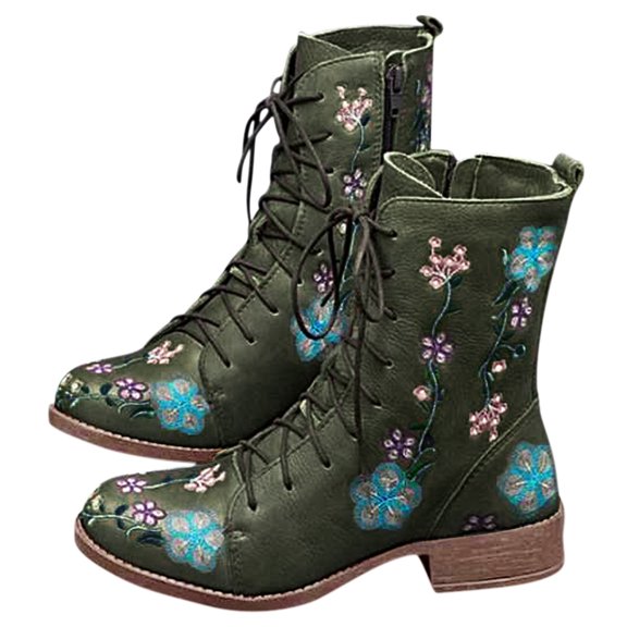 asdoklhq Boots Under $15,Women's Ladies Casual Square Long Ankle Boots Slip On Shoes