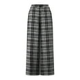 thumbnail image 7 of Dress Pants Women Sevevn Plaid Pants for Women Wide Leg High Waisted Tartan Work Business Casual Elastic Waist Trousers Pants with Pocket, 7 of 7