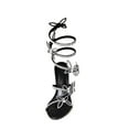 thumbnail image 3 of Wild Diva Embellished Rhinestone Butterfly Spiral Coil Wrap Around Stiletto Heels (Black, 8), 3 of 7