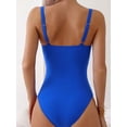 thumbnail image 4 of Bikini blanco con cuello Halter para mujer, bañador Sexy de encaje con realce, Micro bañador de diseñador de Metal, traje de baño brasileño con Tanga lateral anudado, 2024, 4 of 5