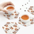 thumbnail image 4 of Leather Coasters with Heat-resistant for Drinks, Shrimp No.9030 -标题2 Hexagon, 4 of 5